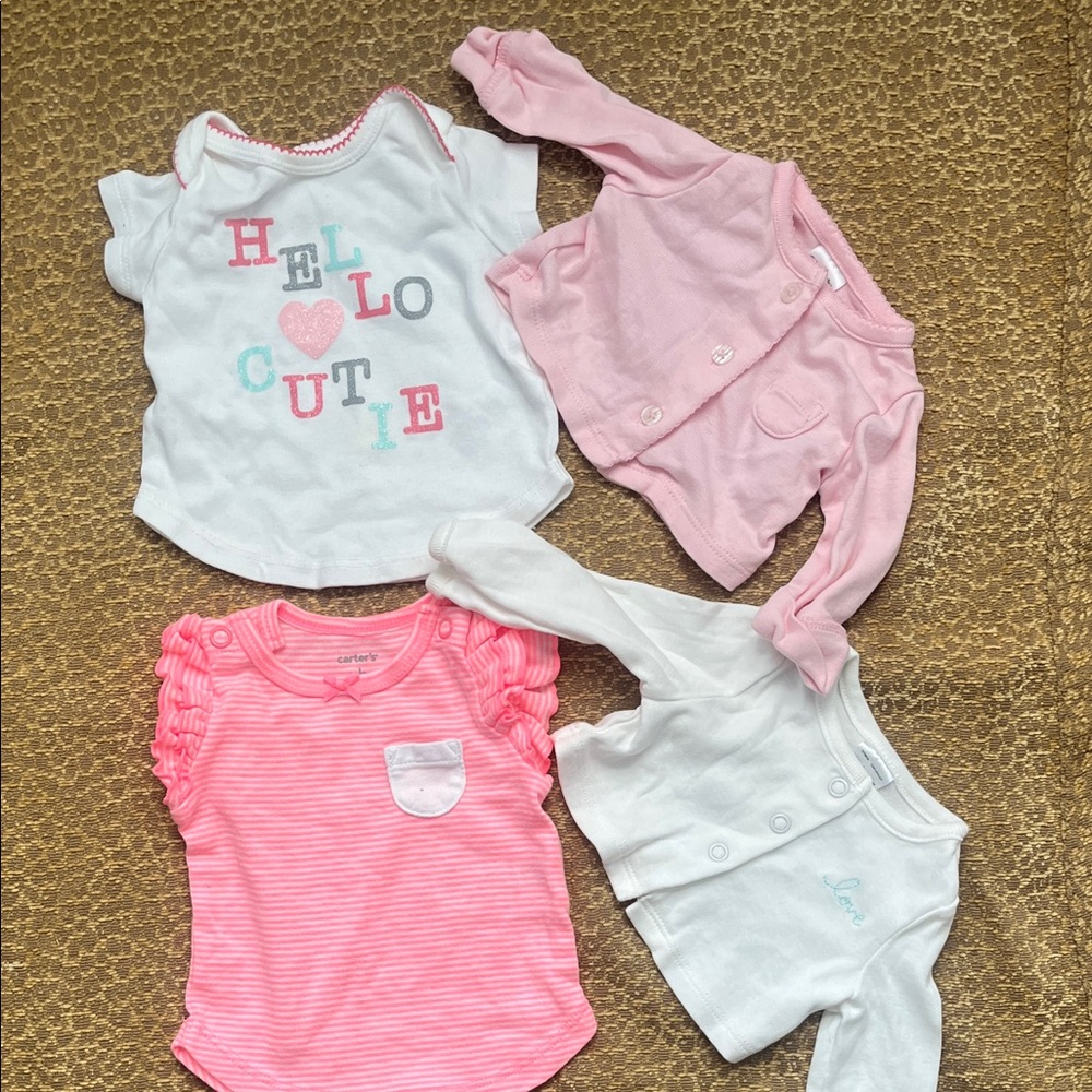 Carter's cute short sleeve t’s and set of long sleeve cardigans